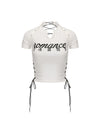 24Ans Lace-Up Graphic Crop Top - Women'S Short Sleeve Side-Tie T-Shirt - sneakershuborg