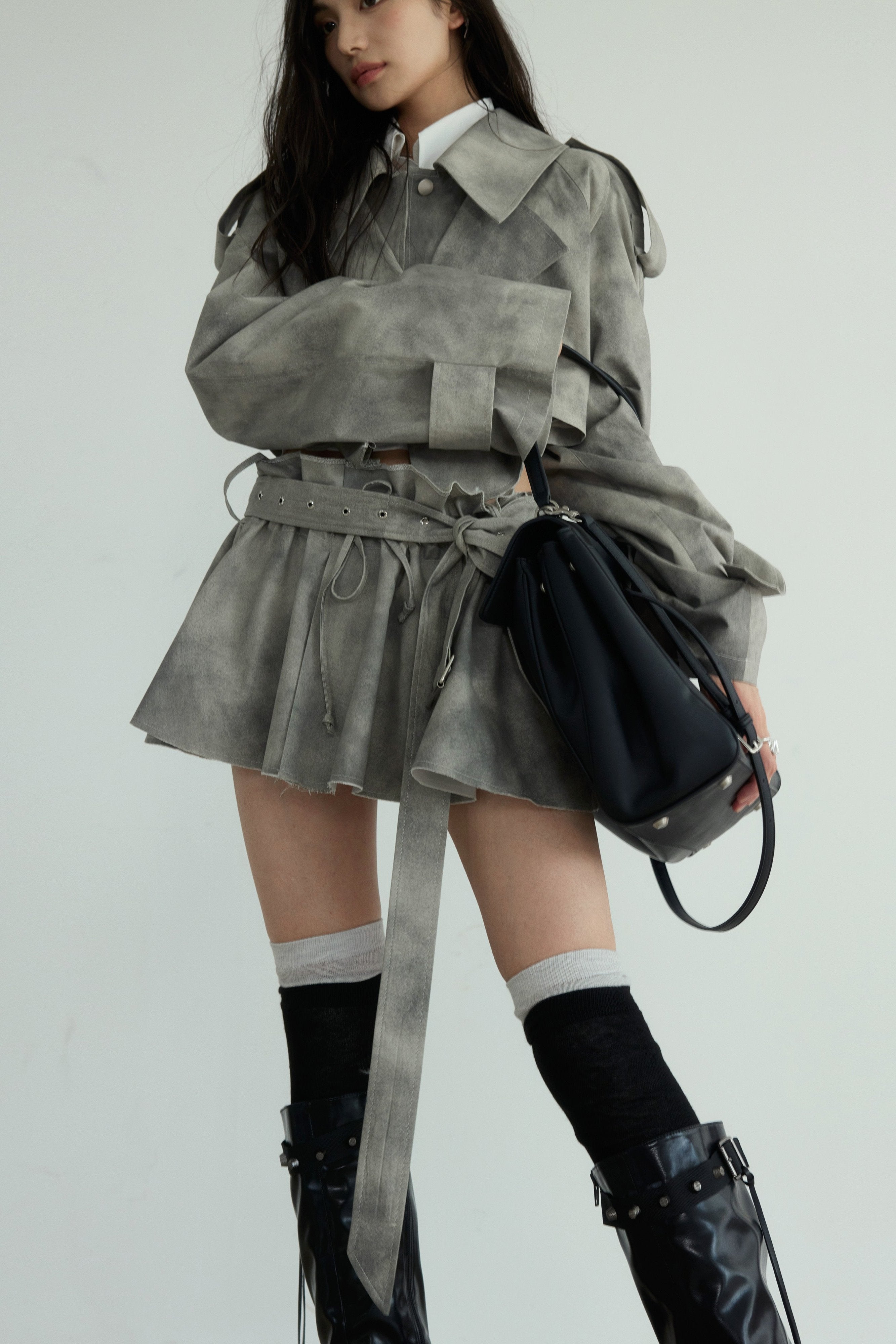 Storm Cloud Cropped Trench Jacket sneakershuborg