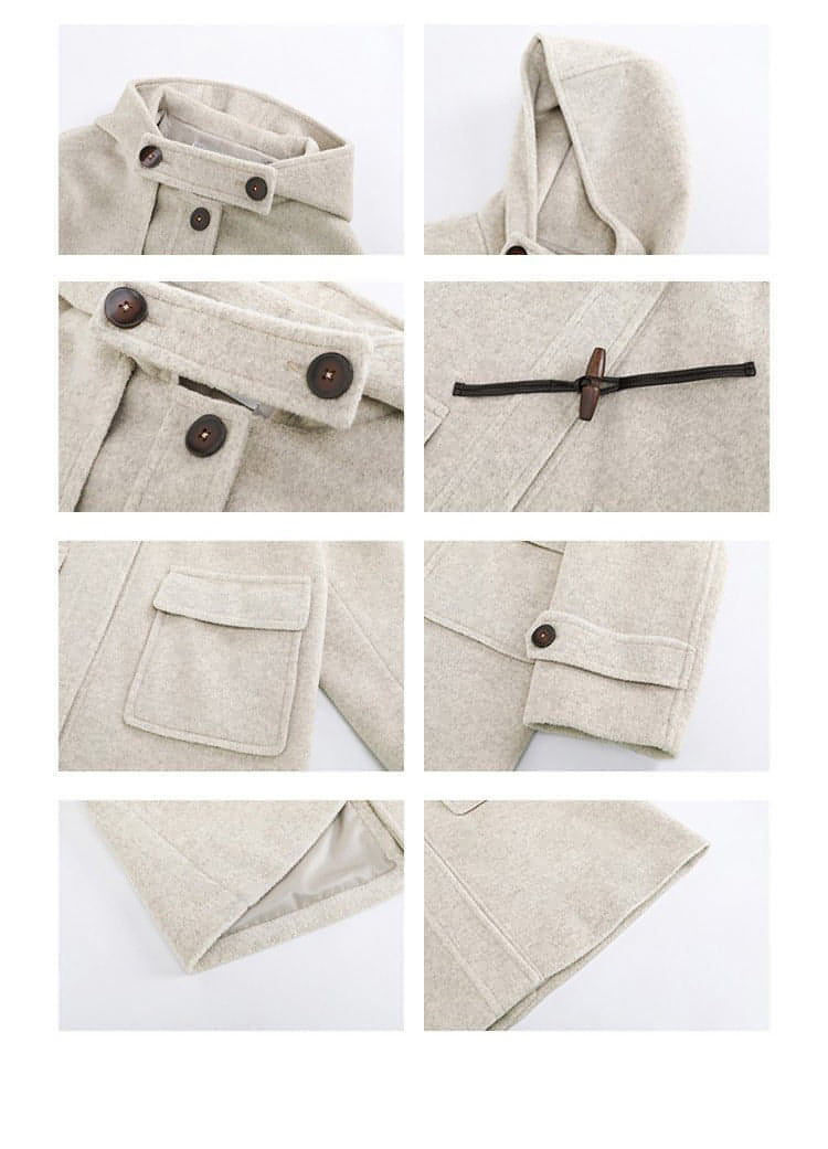 Winter Thick Woolen Coat With Horn Buttons - sneakershuborg