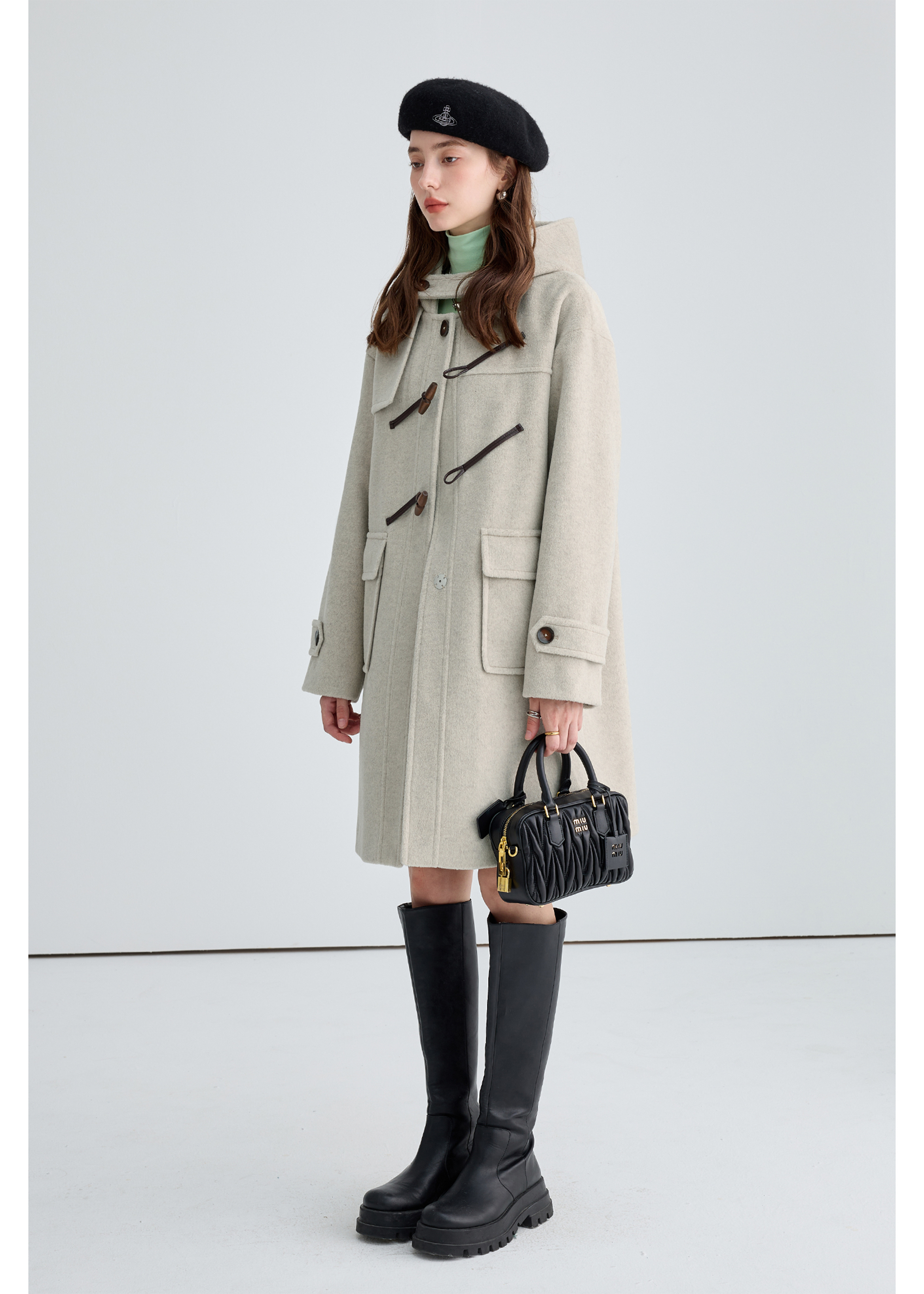 Winter Thick Woolen Coat With Horn Buttons - sneakershuborg