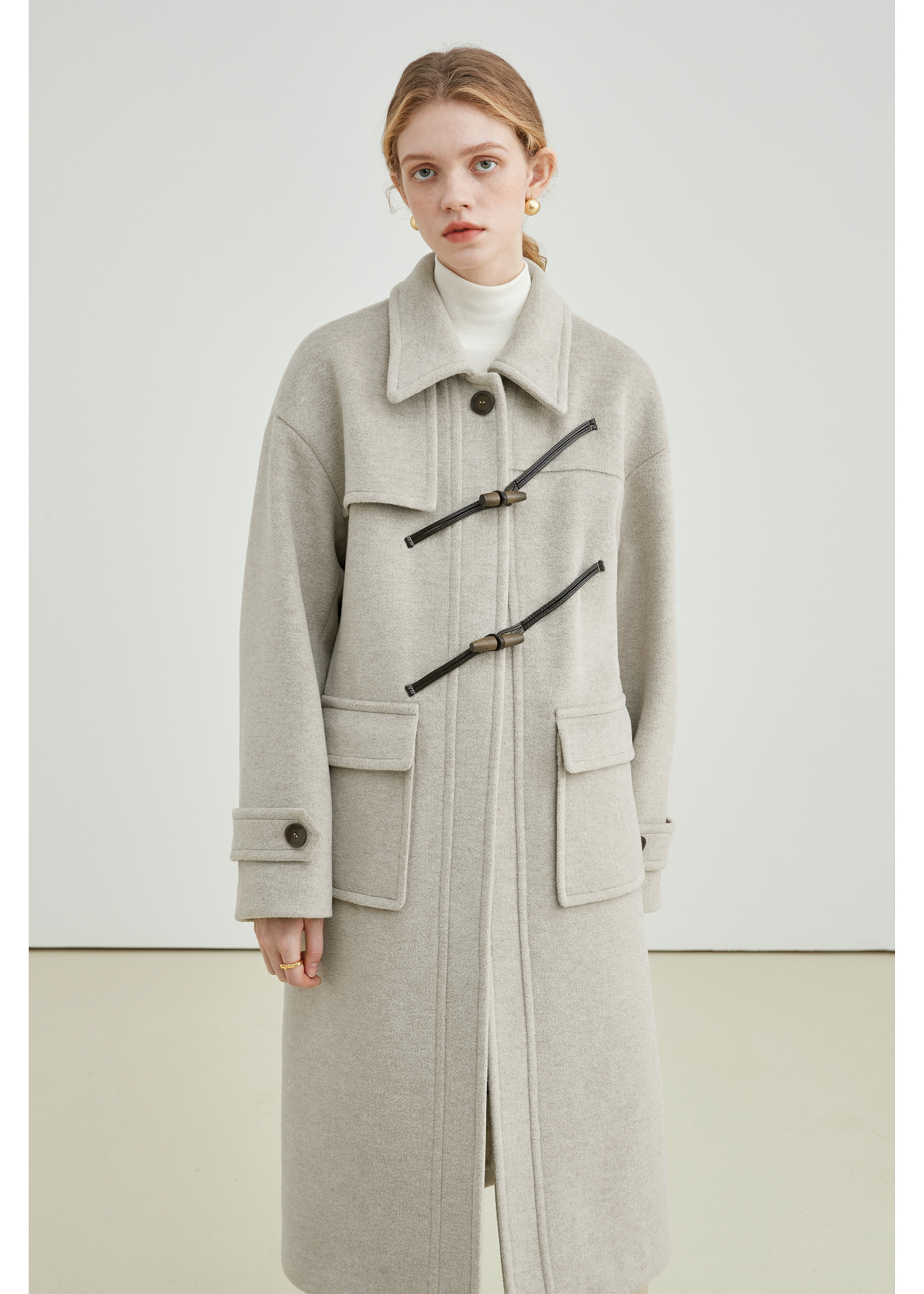 Winter Thick Woolen Coat With Horn Buttons - sneakershuborg