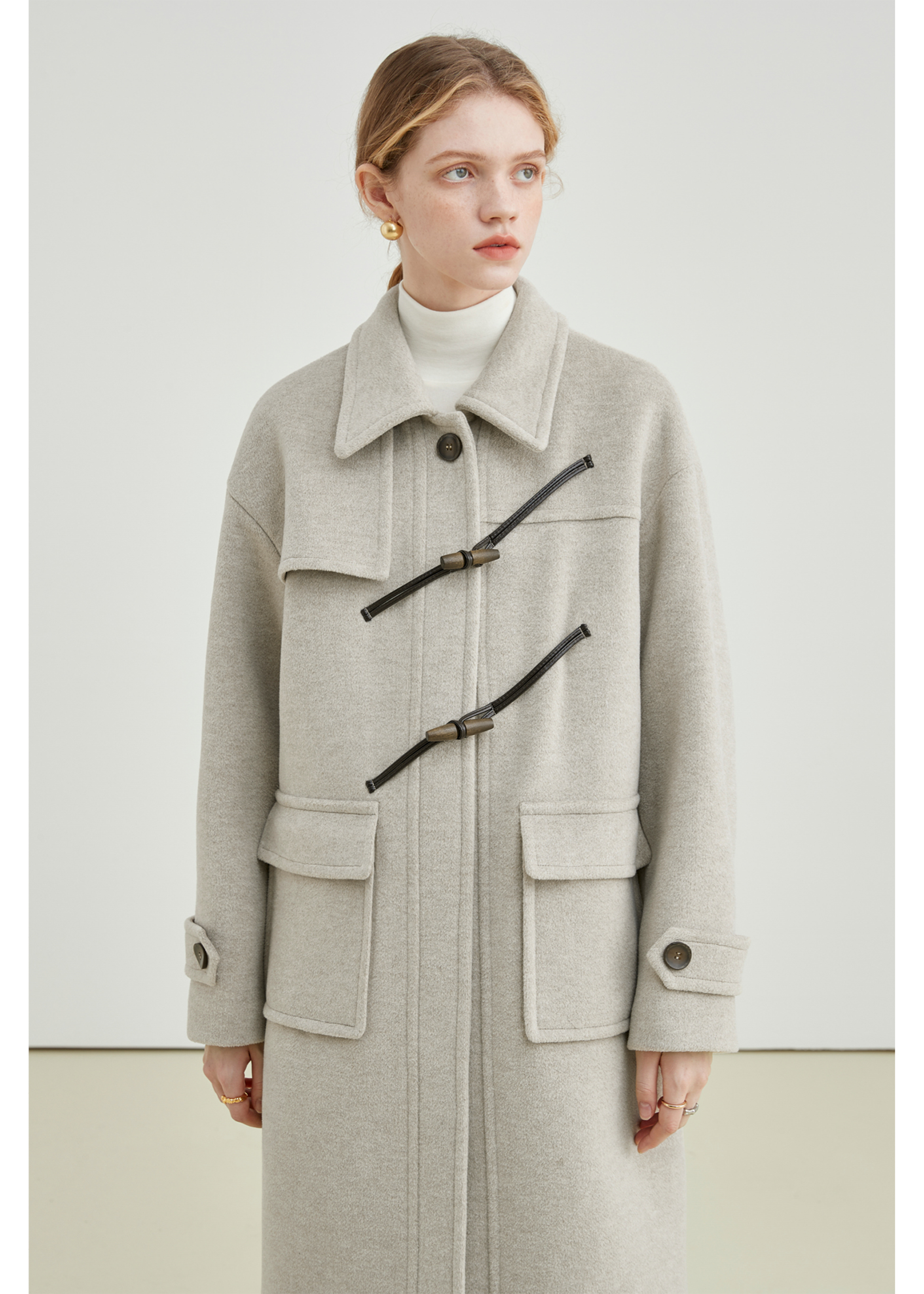 Winter Thick Woolen Coat With Horn Buttons - sneakershuborg