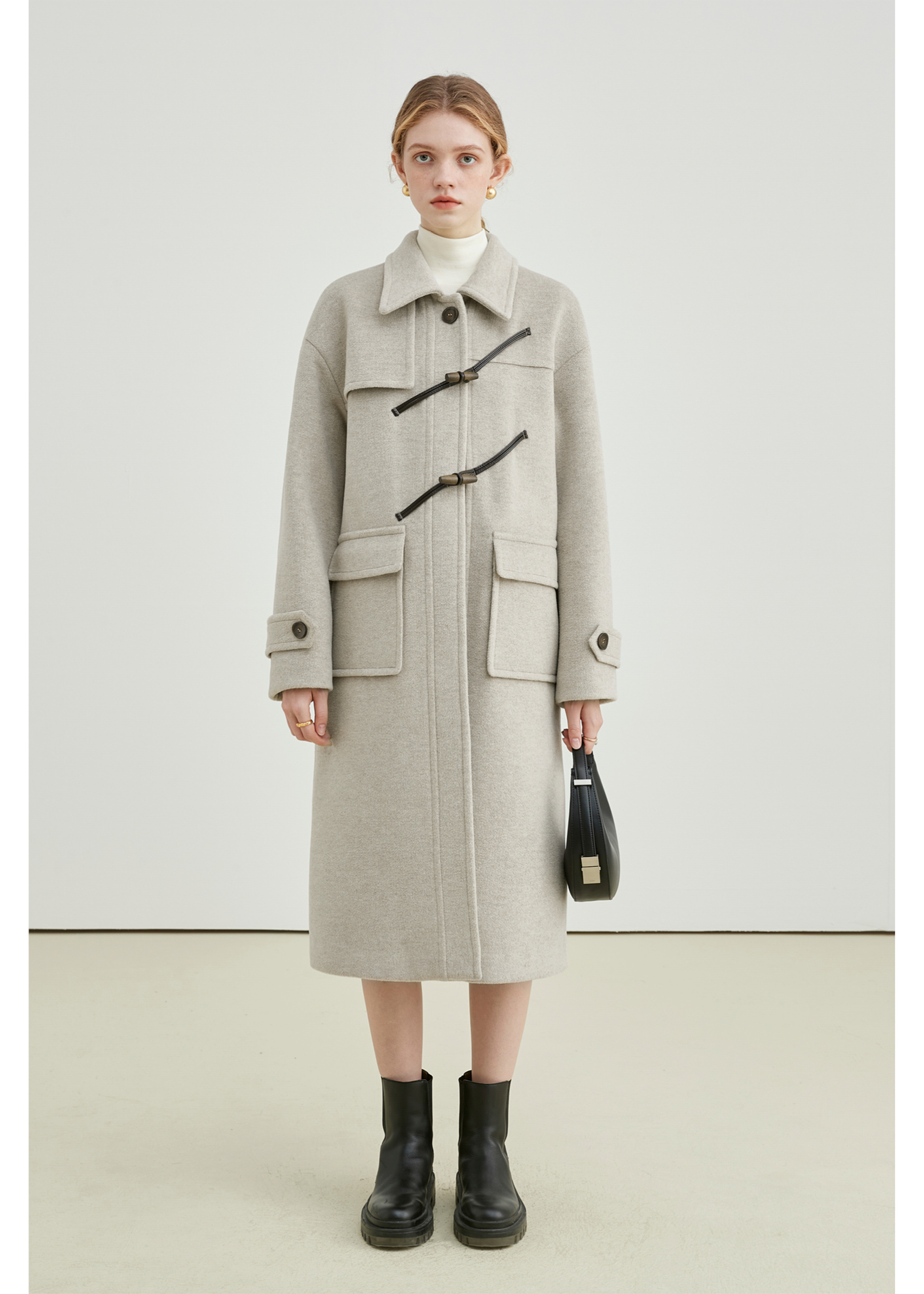 Winter Thick Woolen Coat With Horn Buttons - sneakershuborg