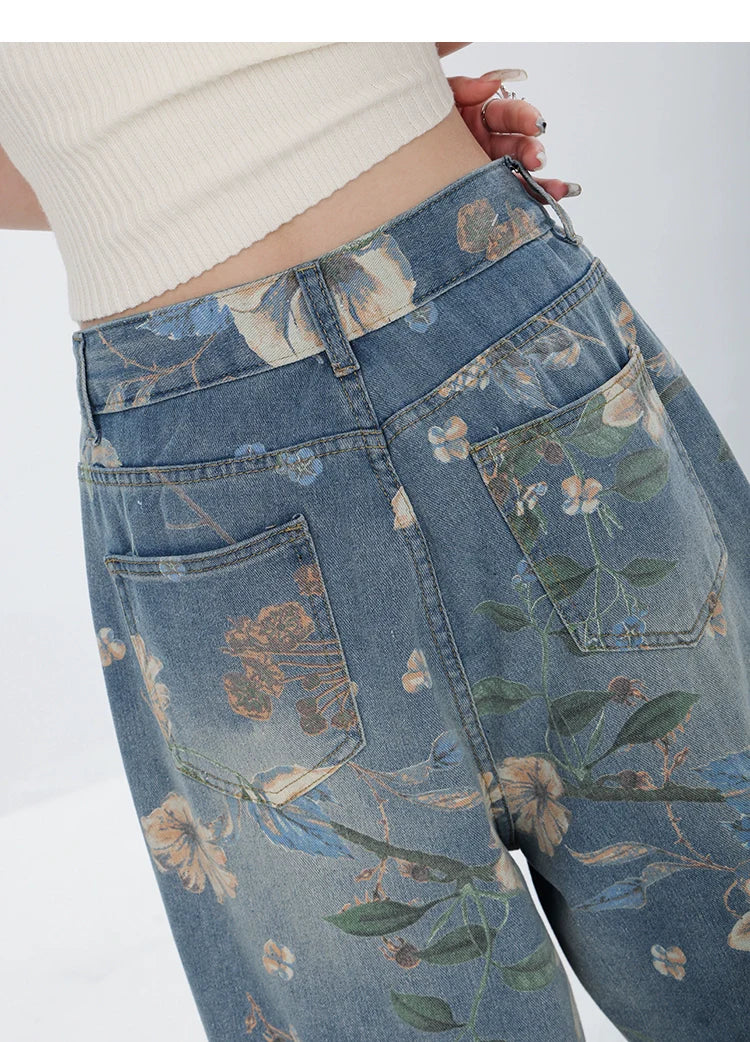 ABWEAR Blooming Botanica Wide-Leg Jeans sneakershuborg