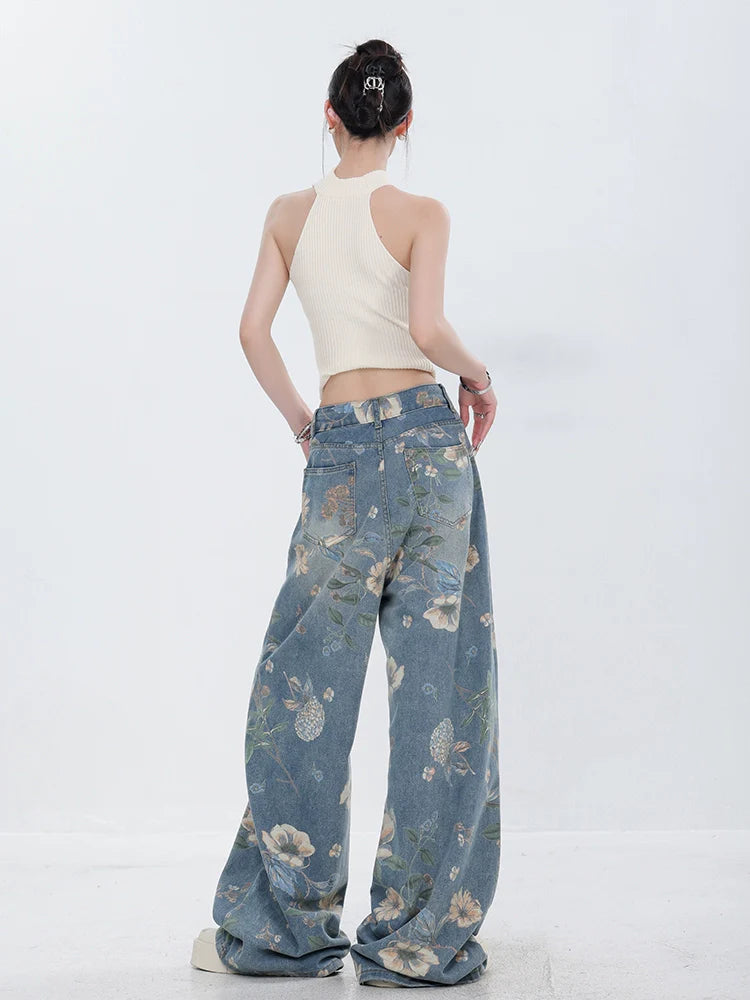 ABWEAR Blooming Botanica Wide-Leg Jeans sneakershuborg