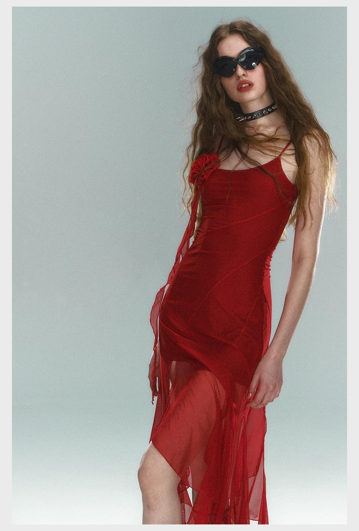 Scarlet Siren Asymmetric Slip Dress - sneakershuborg