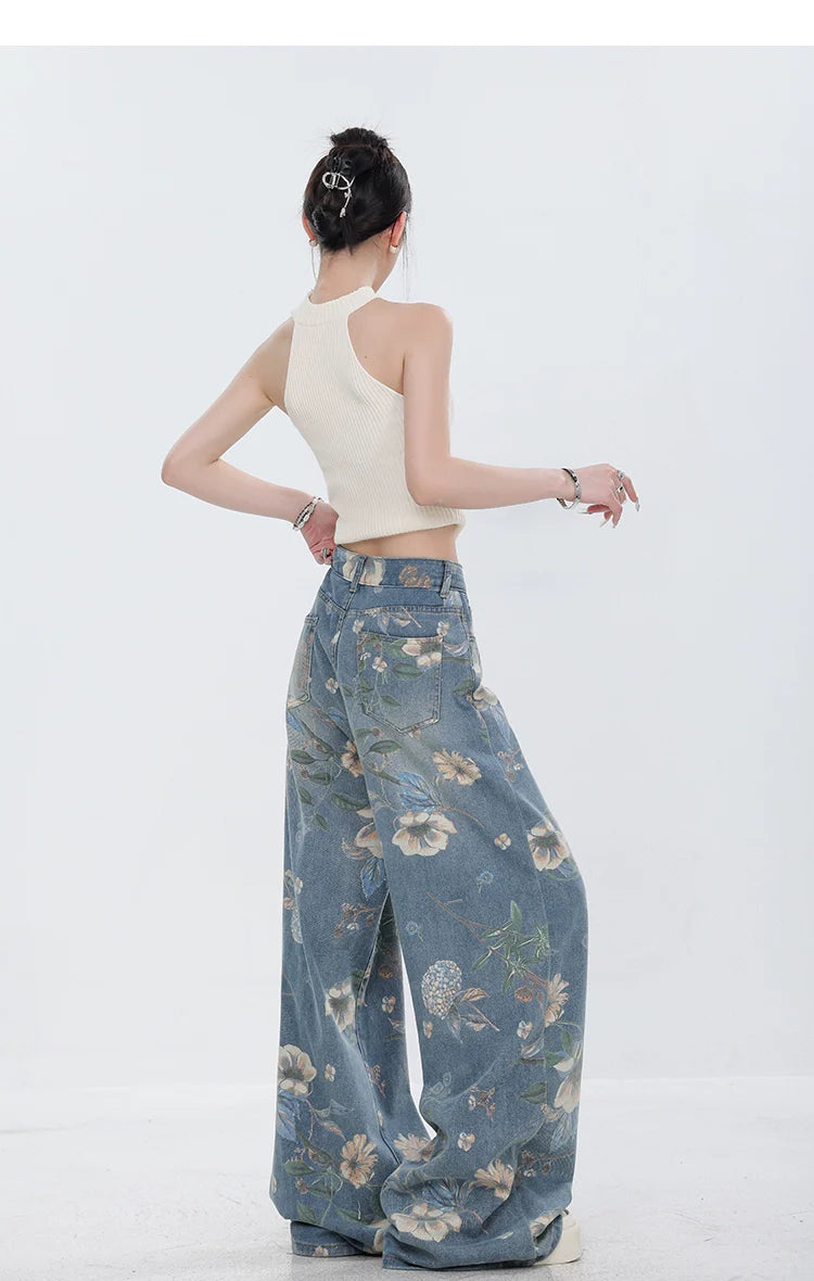 ABWEAR Blooming Botanica Wide-Leg Jeans sneakershuborg