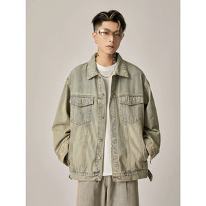 Sage Horizon Oversized Denim Trucker Jacket sneakershuborg