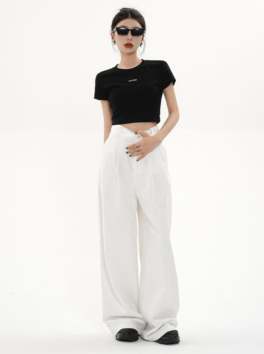 Wide-Leg Palazzo Pants - High-Waisted Loose Fit Trousers sneakershuborg