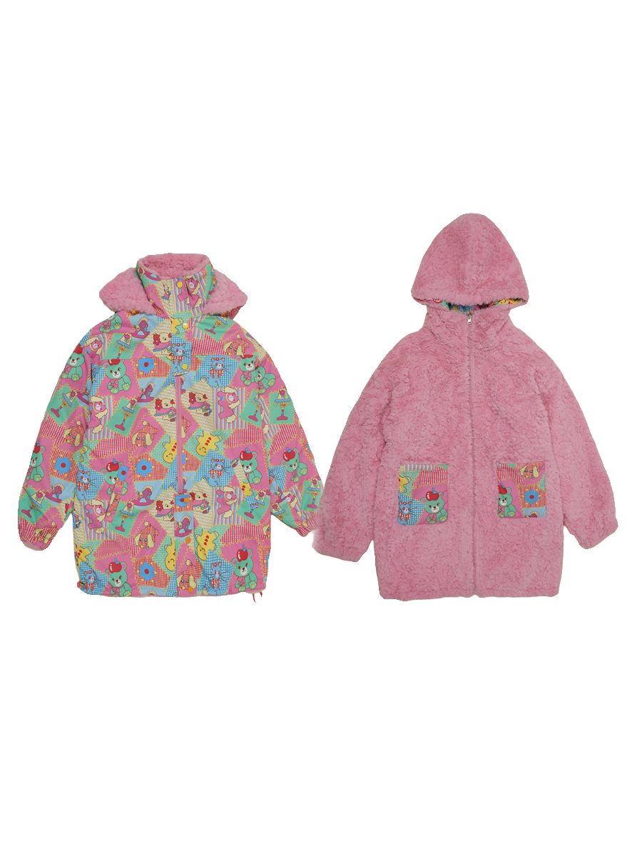 Winter Print Cute Double-Sided Cotton Jacket - sneakershuborg