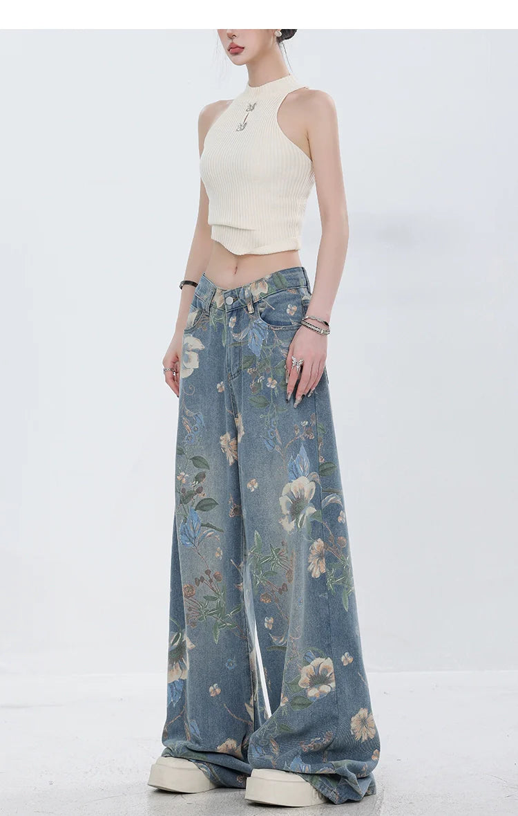 ABWEAR Blooming Botanica Wide-Leg Jeans sneakershuborg