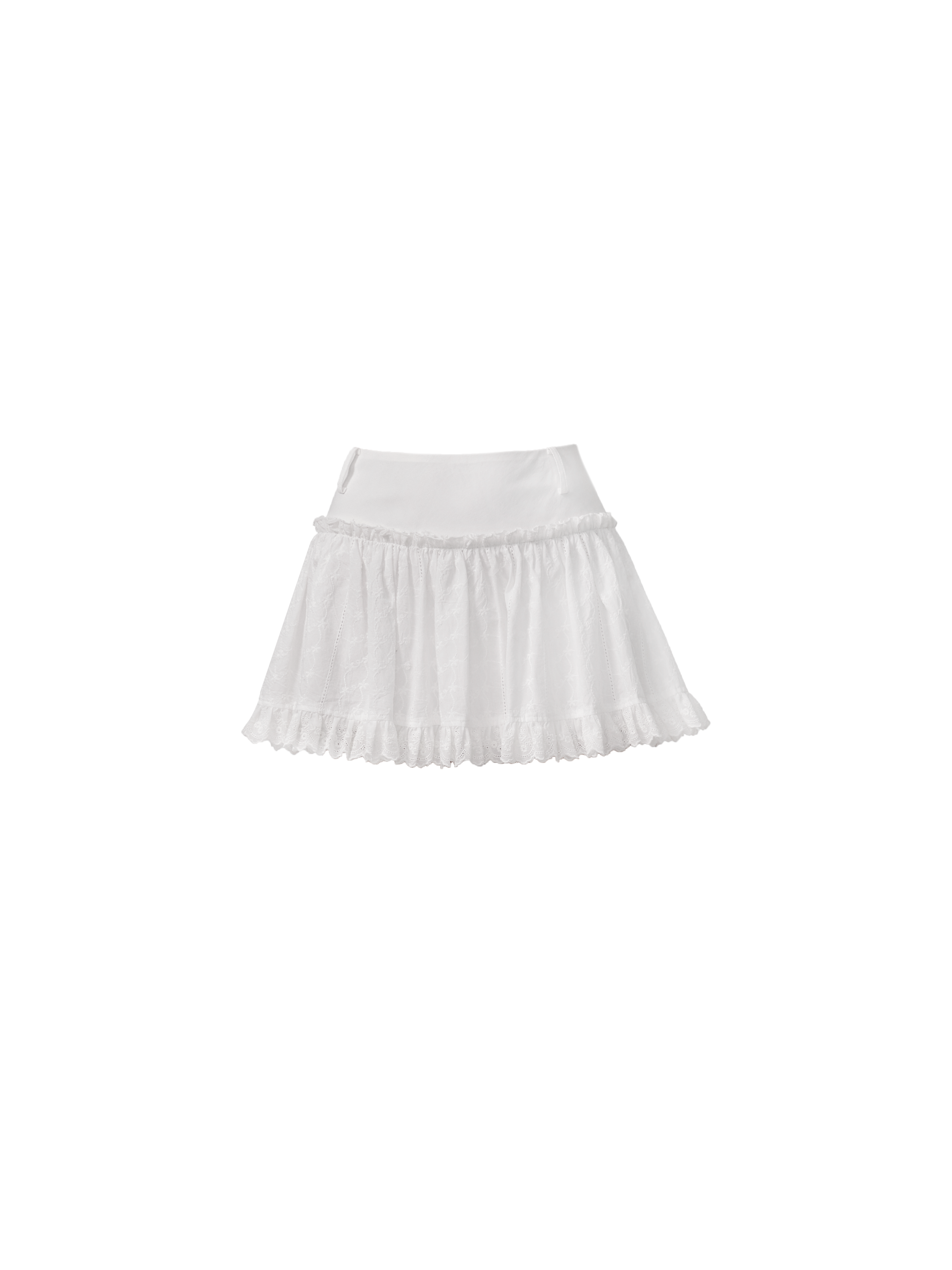 White Ruffle Trim Mini Skirt and Peasant Blouse Set sneakershuborg