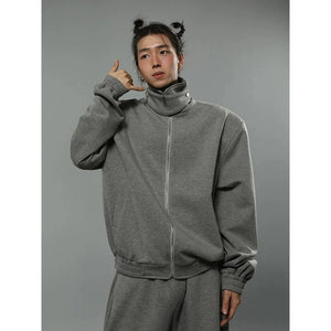 Stand Neck Zipper Jacket & Wide-leg  Sweatpants Setup sneakershuborg