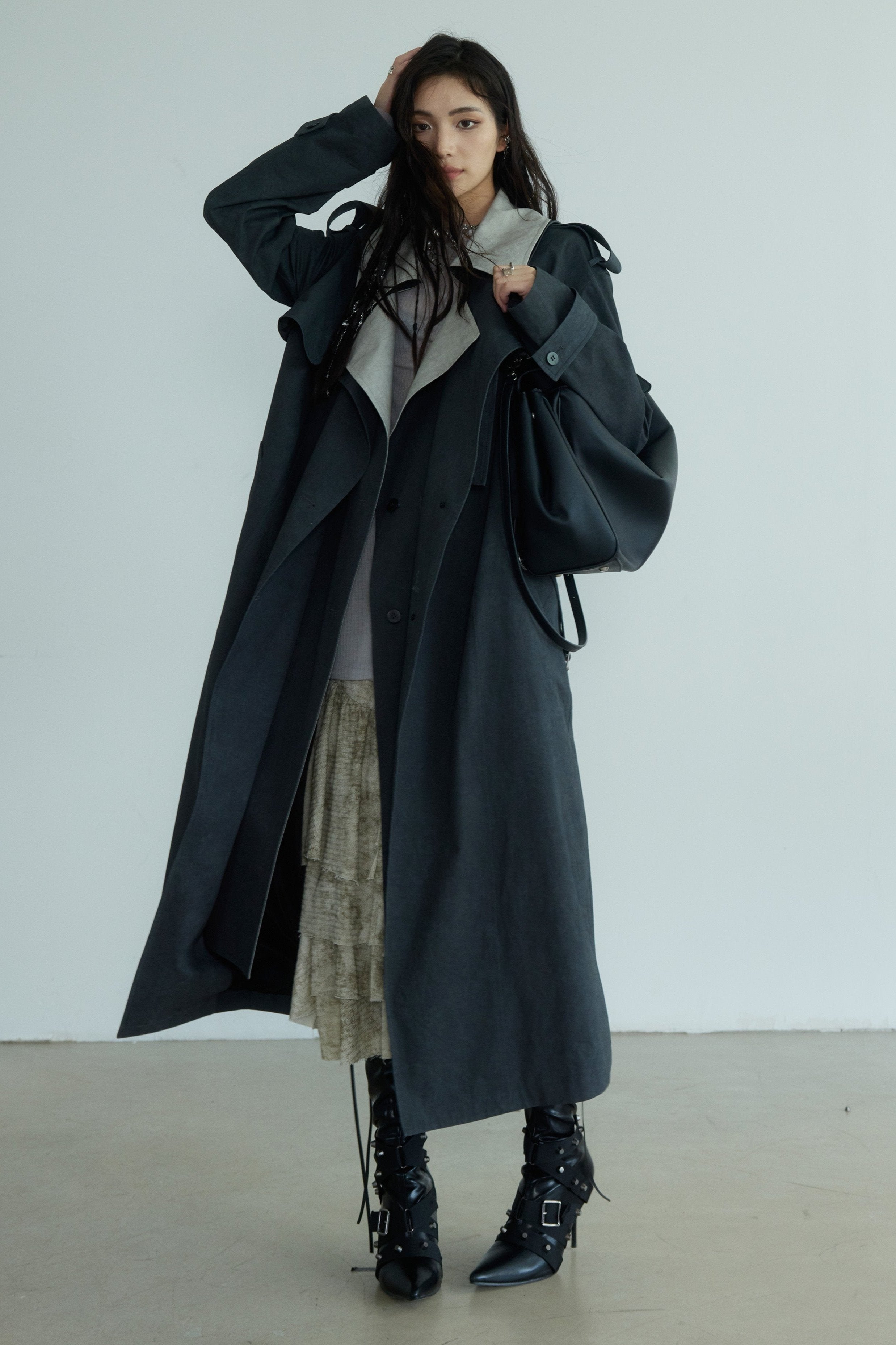 Two-Tone Oversized Trench Coat sneakershuborg