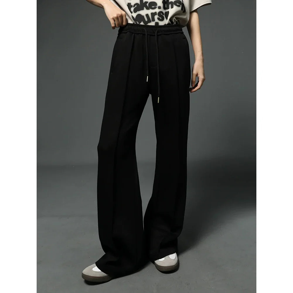 Wide-Leg Black Drawstring Lounge Pants sneakershuborg