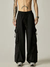 Wide-Leg Black Cargo Pants sneakershuborg