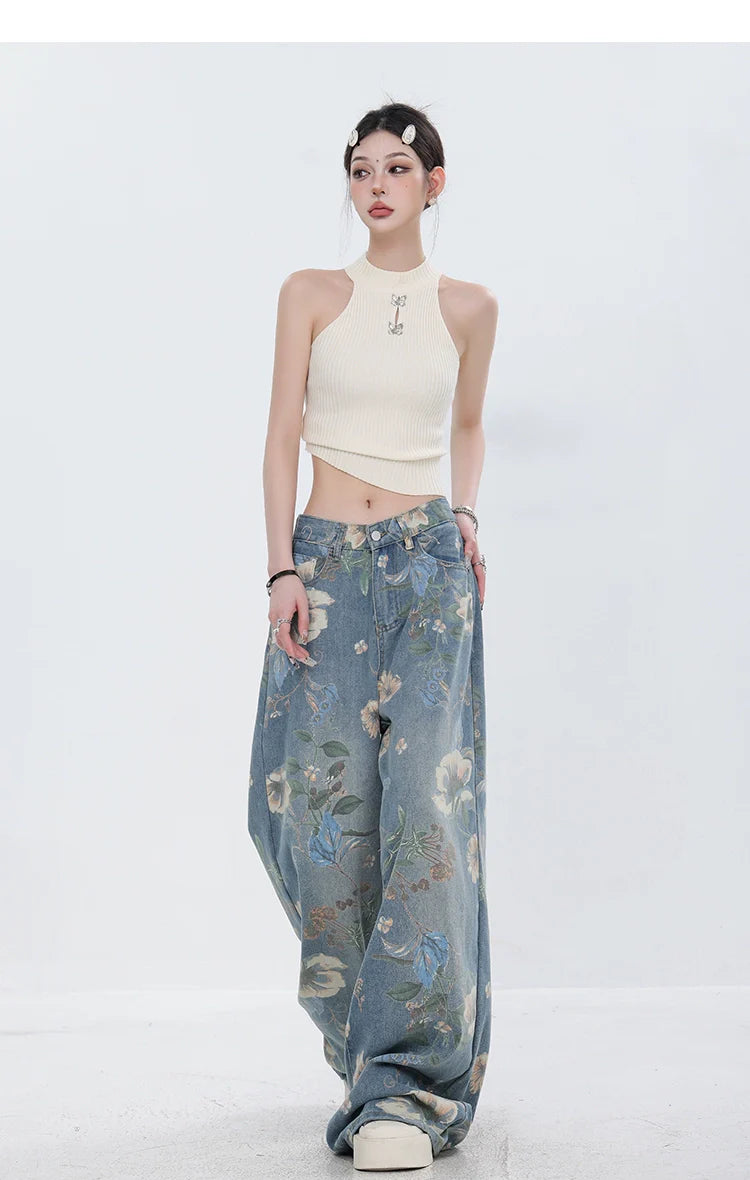 ABWEAR Blooming Botanica Wide-Leg Jeans sneakershuborg