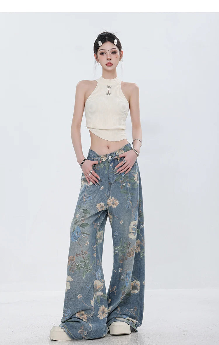 ABWEAR Blooming Botanica Wide-Leg Jeans sneakershuborg