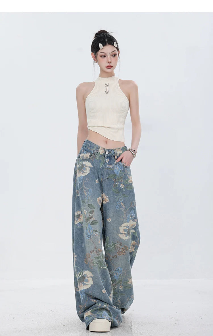 ABWEAR Blooming Botanica Wide-Leg Jeans sneakershuborg