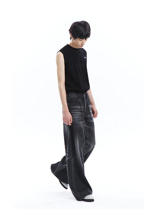 Wide Cut Whiskered Jeans - sneakershuborg