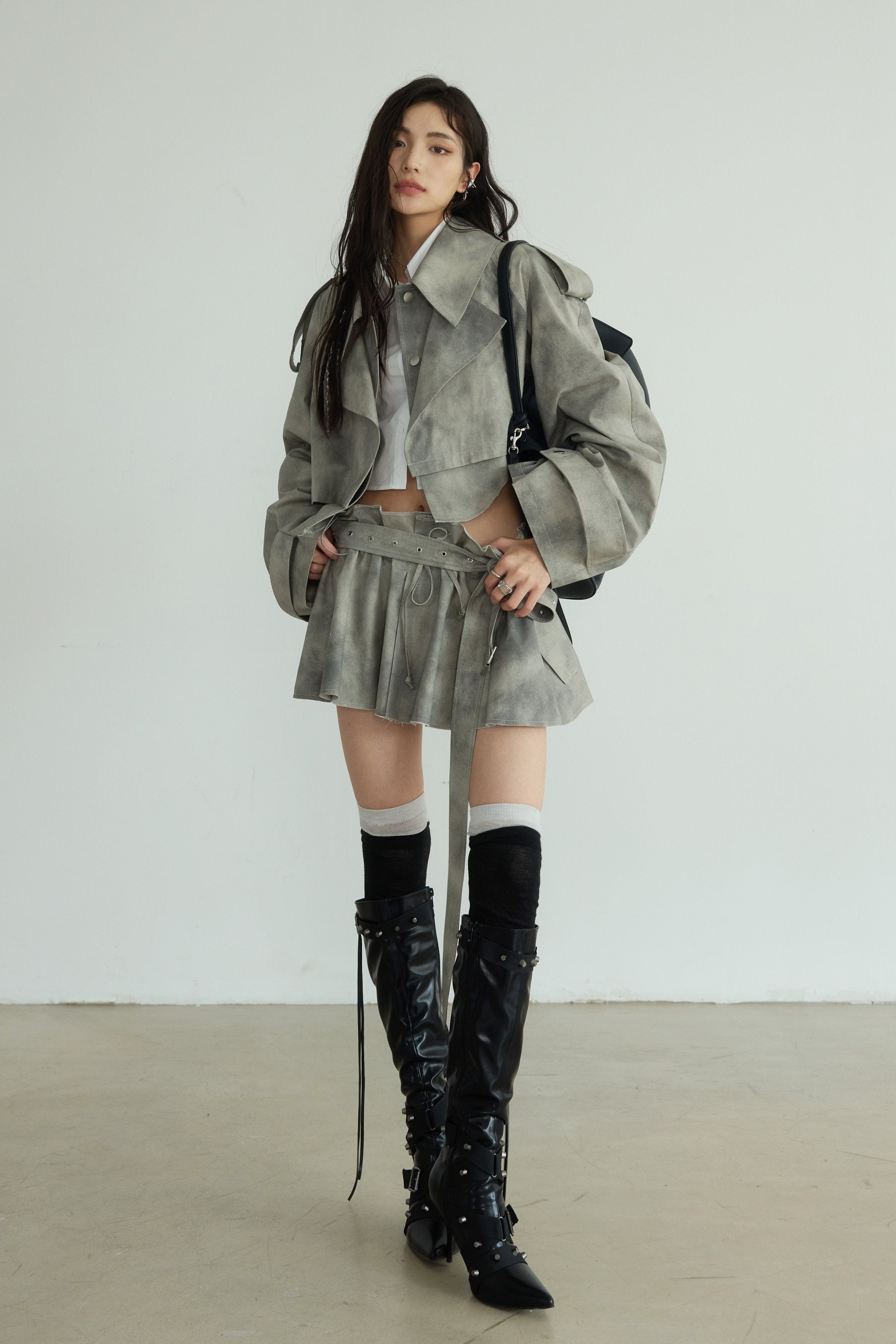 Storm Cloud Cropped Trench Jacket sneakershuborg