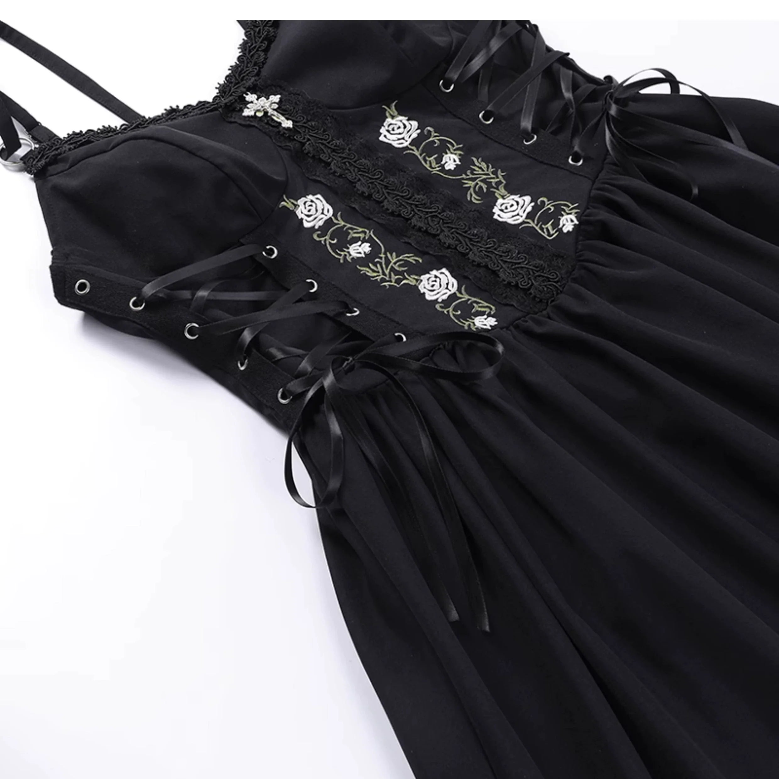 Wannathis Gothic Lolita Dress Set - Black Corset Mini Dress With Lace Bolero And Gloves - sneakershuborg