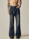 Vintage Wash Wide-Leg Flare Jeans sneakershuborg