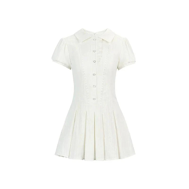 Vintage Scholar Pleated Mini Dress - sneakershuborg