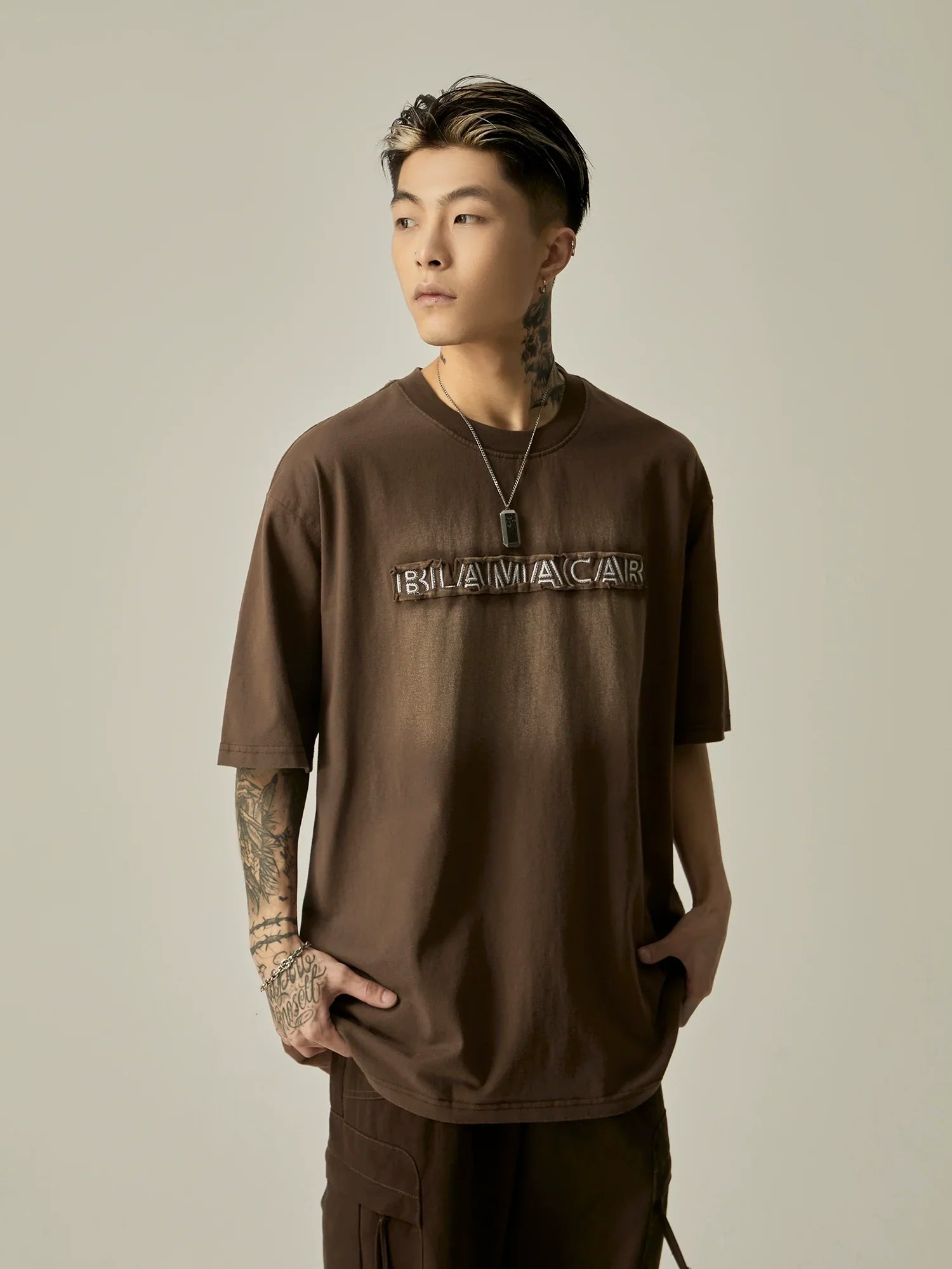 Tonal Embossed Logo Oversized Tee sneakershuborg