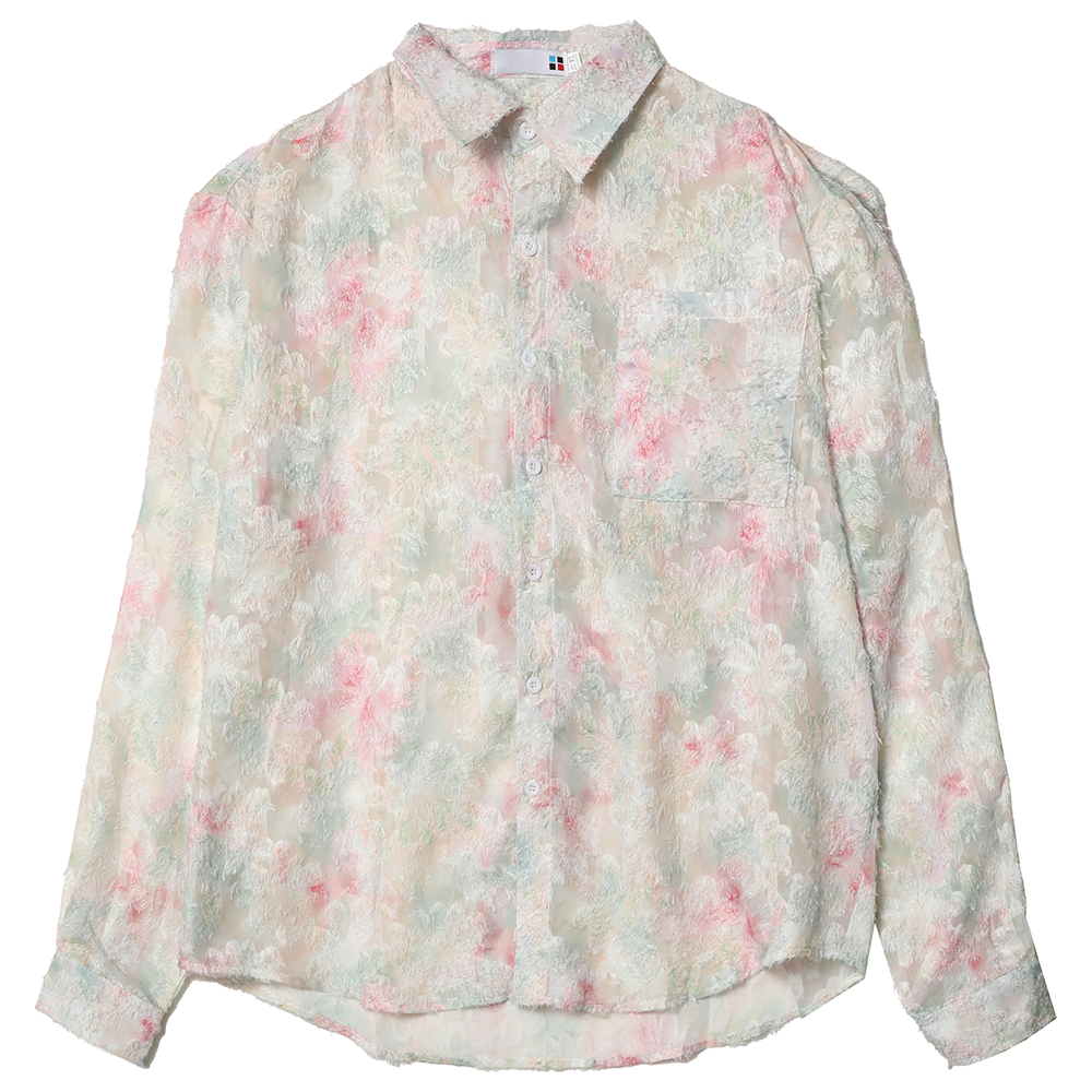 Ethereal Frost Floral Lace Button-Down Shirt sneakershuborg