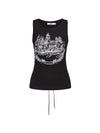 24Ans Vintage Cityscape Graphic Tank Top - Women'S Sleeveless Drawstring Hem Tank Top - sneakershuborg