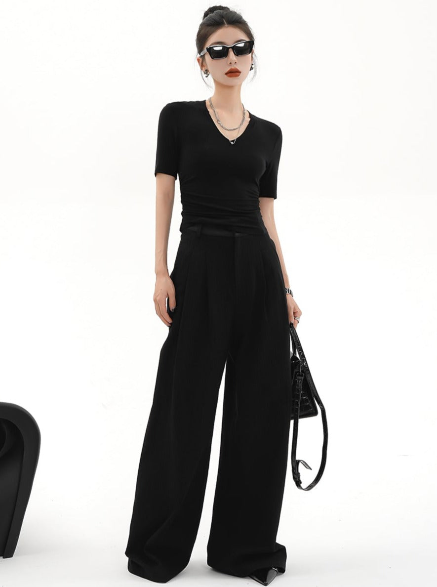 Wide-Leg Palazzo Pants - High-Waisted Loose Fit Trousers sneakershuborg