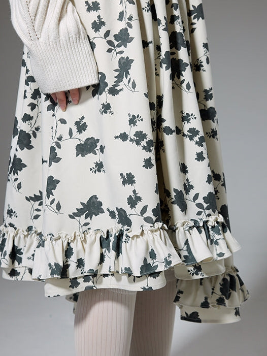 Ruffled Floral Sling Dress - sneakershuborg