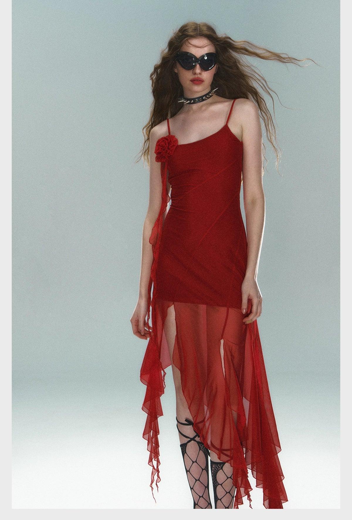 Scarlet Siren Asymmetric Slip Dress - sneakershuborg