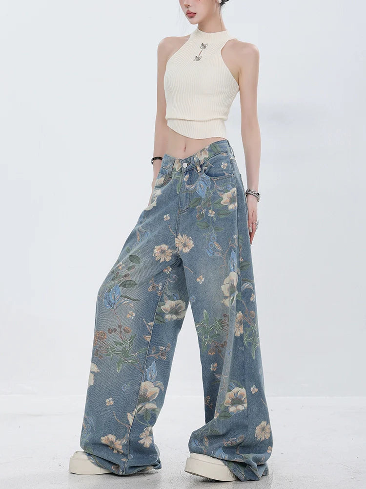 ABWEAR Blooming Botanica Wide-Leg Jeans sneakershuborg