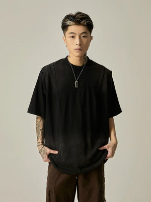 Oversized Black Tee with Subtle Logo sneakershuborg