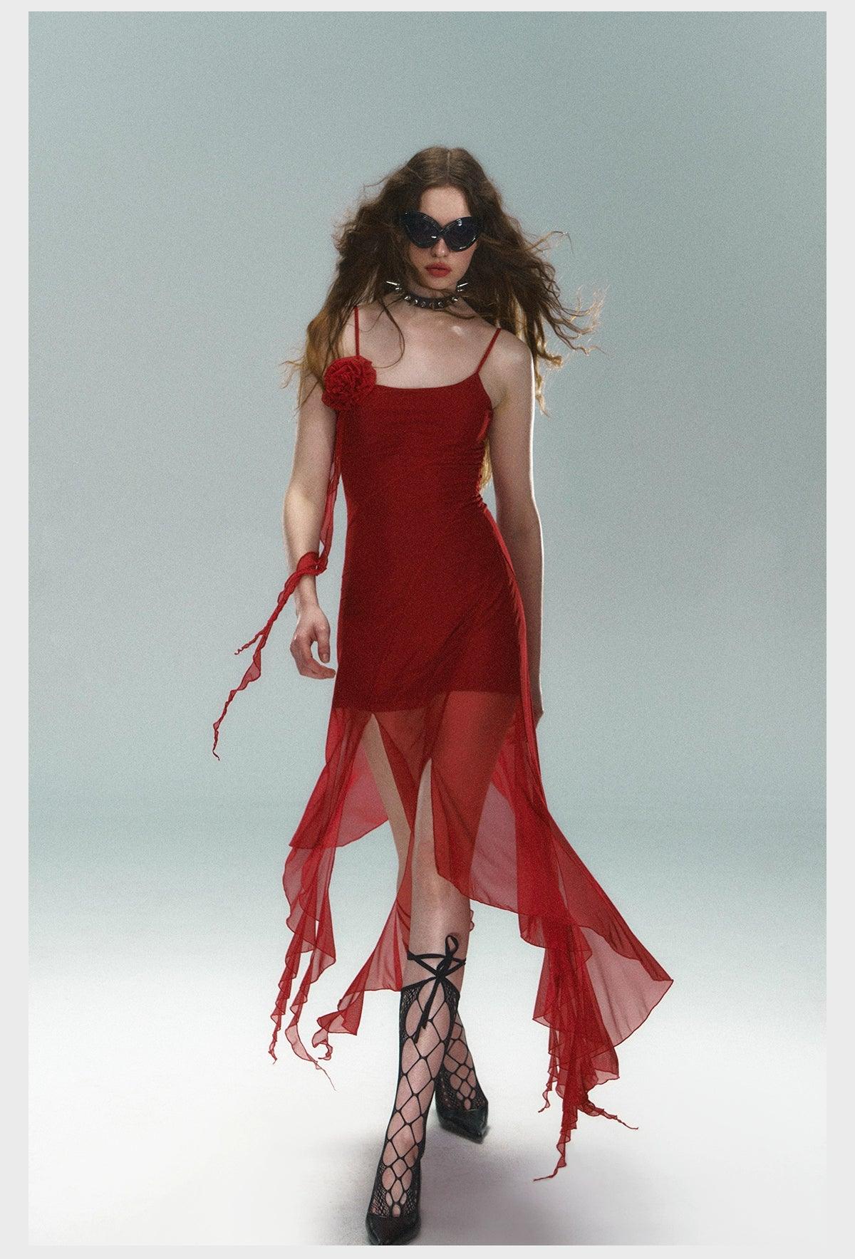 Scarlet Siren Asymmetric Slip Dress - sneakershuborg