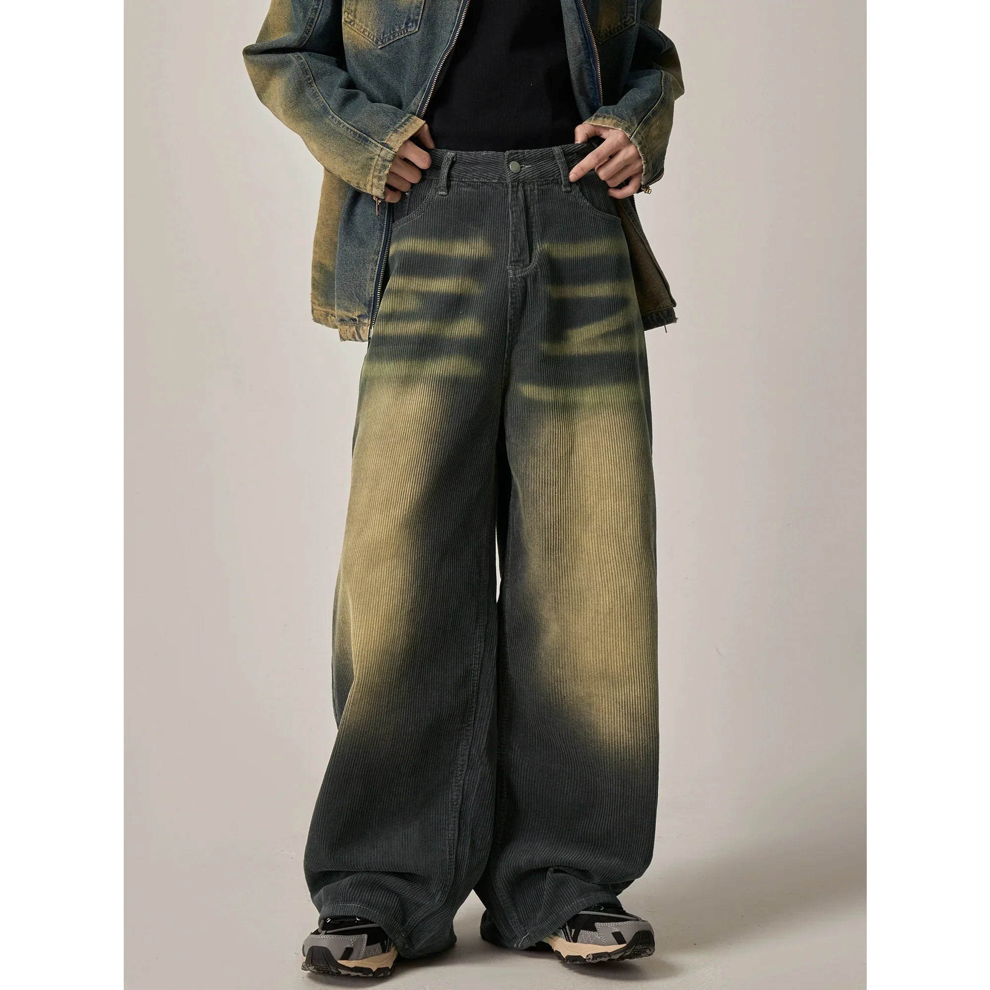 Midnight Velvet Wide-Leg Corduroy Trousers sneakershuborg