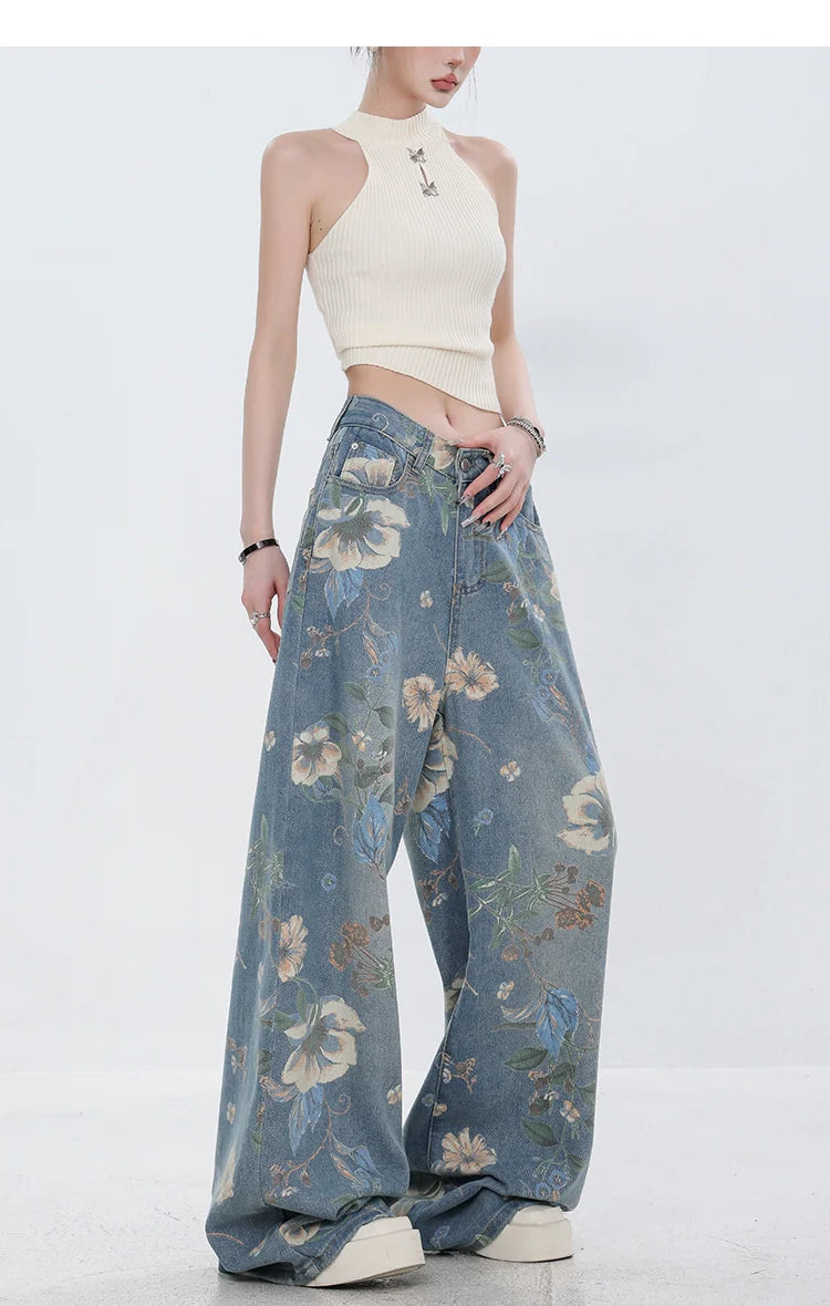 ABWEAR Blooming Botanica Wide-Leg Jeans sneakershuborg