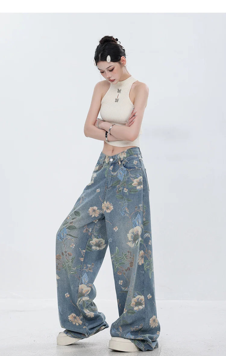 ABWEAR Blooming Botanica Wide-Leg Jeans sneakershuborg