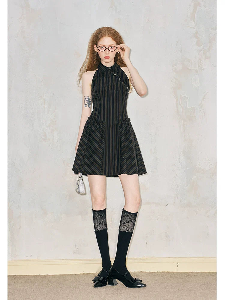 Asymmetric Stripe Waistband Dress - sneakershuborg