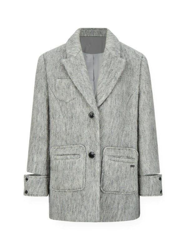 Wool Blend Oversize Jacket Coat - sneakershuborg