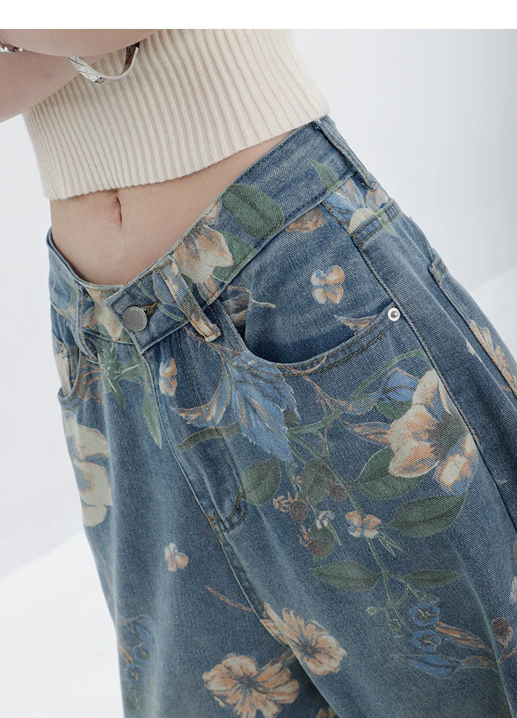 ABWEAR Blooming Botanica Wide-Leg Jeans sneakershuborg