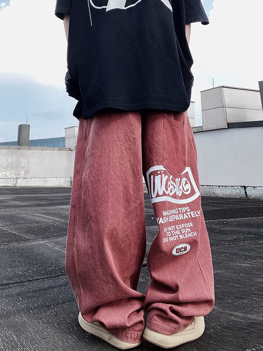 UUCSCC Laundry Tag Oversized Denim Jeans sneakershuborg