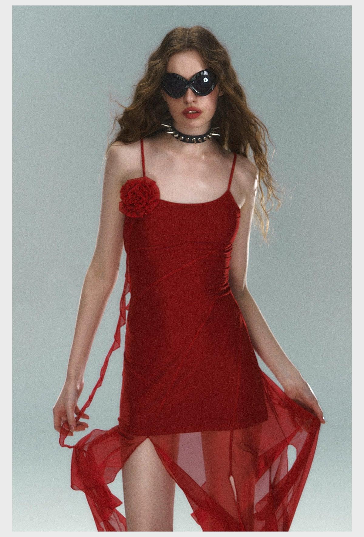 Scarlet Siren Asymmetric Slip Dress - sneakershuborg