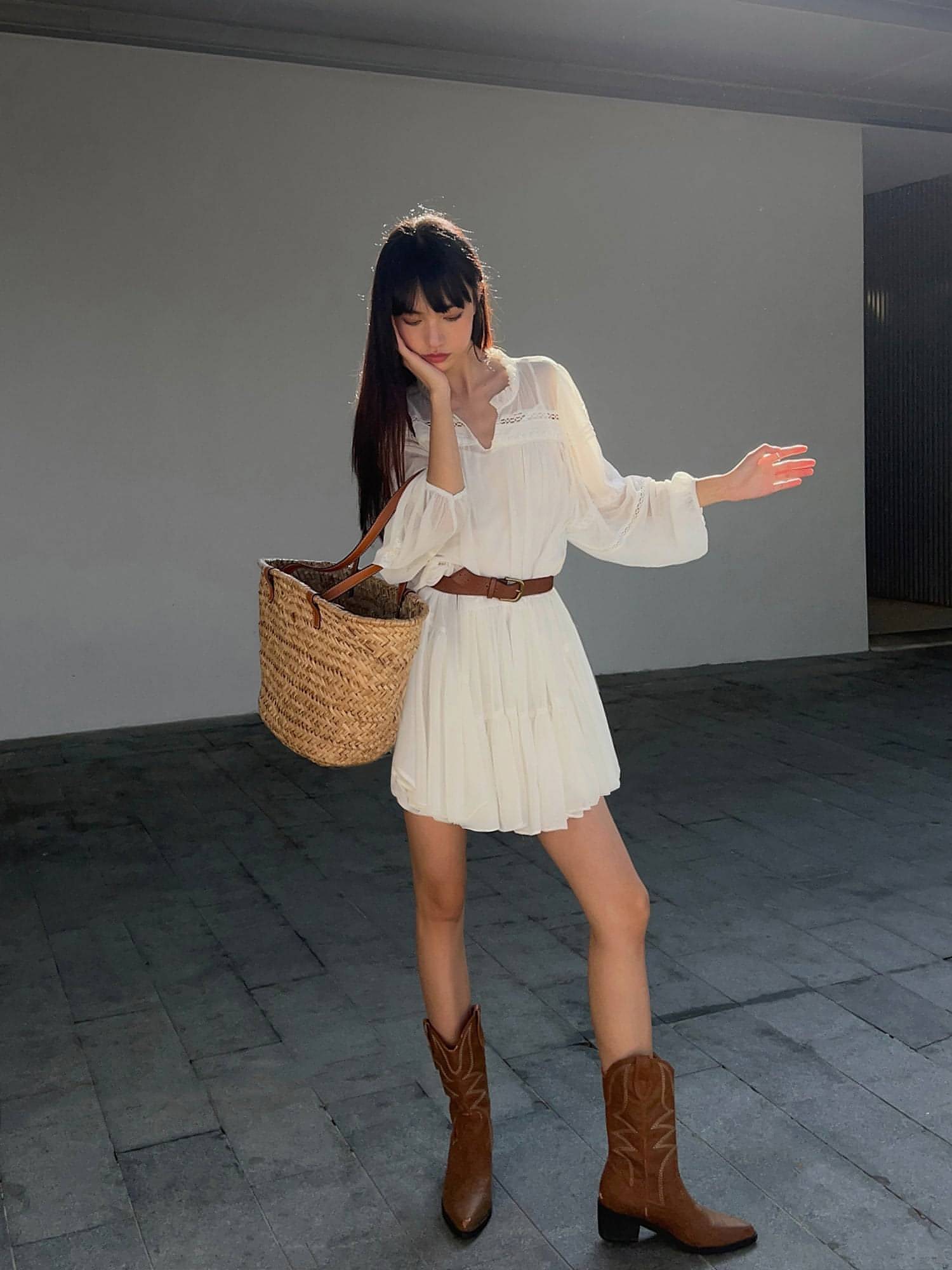 Summer French Style White Shirt Dress - sneakershuborg