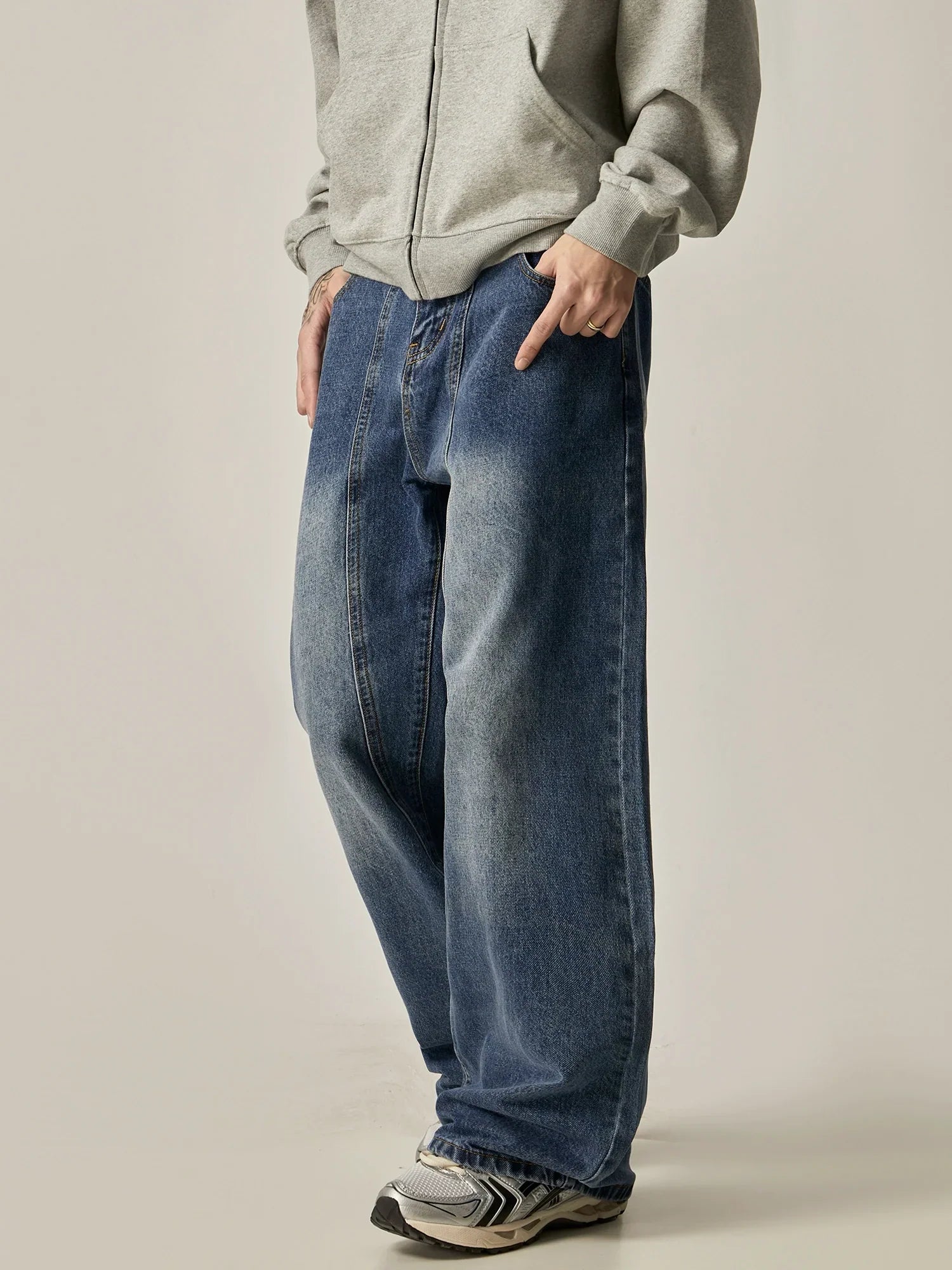 Ombre Fade Wide-Leg Vintage Denim Jeans sneakershuborg