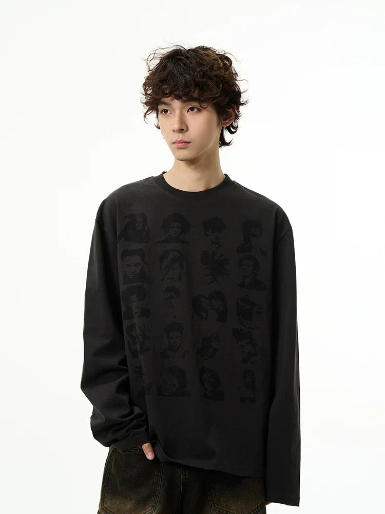 Whimsical Character Print Long Sleeve Tee - sneakershuborg