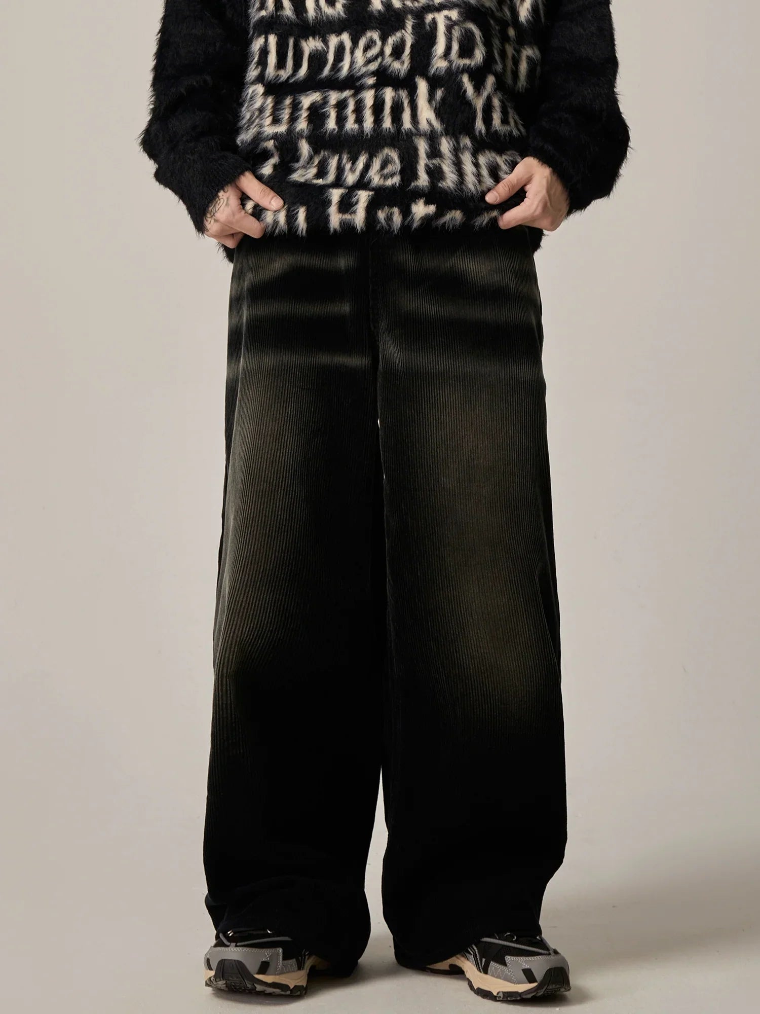 Midnight Velvet Wide-Leg Corduroy Trousers sneakershuborg