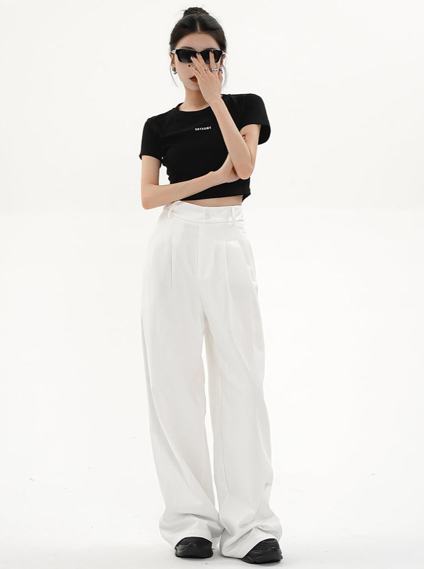 Wide-Leg Palazzo Pants - High-Waisted Loose Fit Trousers sneakershuborg